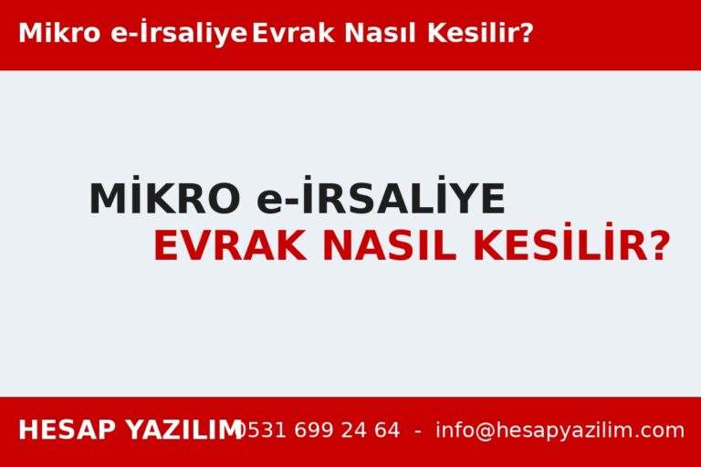 Mikro e-İrsaliye Evrak Nasıl Kesilir
