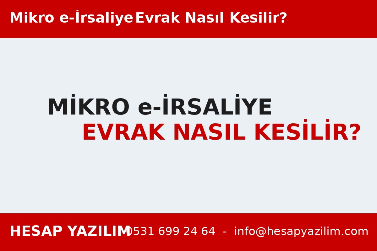 Mikro e-İrsaliye Evrak Nasıl Kesilir