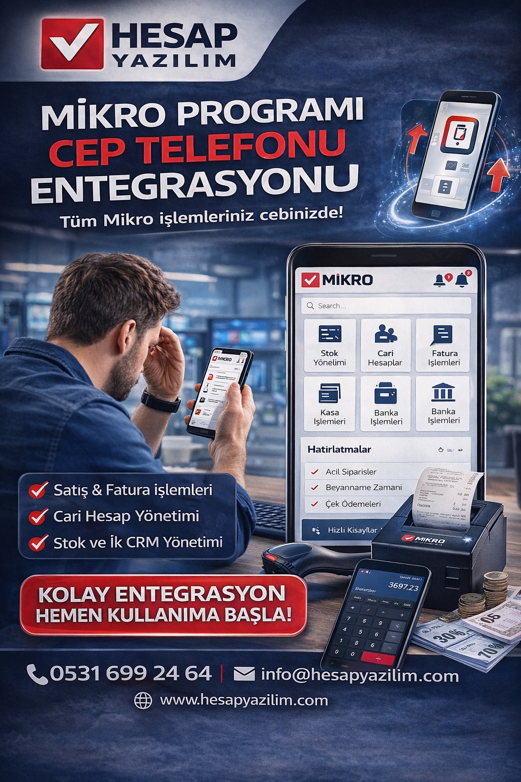 mikro programı cep telefonu entegrasyonu