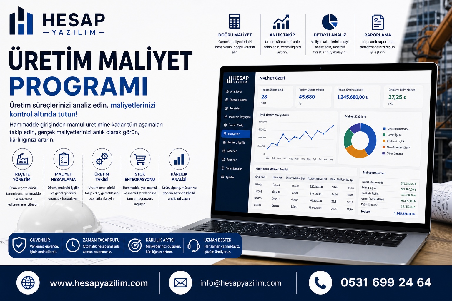 Mikro yazılım üretim maliyet programı